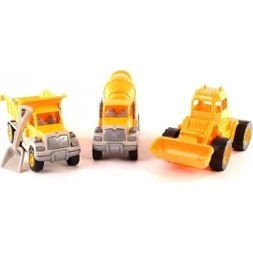 Resim Uçar Kid 166 Inşaat Makineleri Seti Kamyon+Kepçe+Beton Mikseri 30 cm 