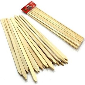 Resim Bambu Adana Kebap Şişi Ahşap 25 Adet Yassı Çöp Şiş Kebap Şişi 30 Cm-99743 