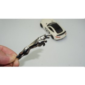 Resim Dk Jaguar Uyumlu Panther Logo Krom Metal Çift Yön Anahtarlık 