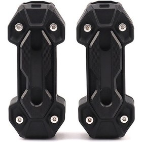 Resim Motosiklet Çarpma Çubuğu Koruyucu Blokları 22-25mm, Abs+alüminyum, Sıçramayı Ve Çizikleri Önler, Siyah, Evrensel Uyumlu 