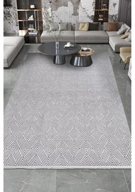 Resim Youdayhomecollection Roxstone-gri/siyah - Salon , Oturma Odası Ve Koridor Halısı-robot Süpürge Uyumlu-kolay Temizlenebilir - 100x100 Çok Renkli 