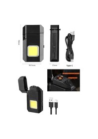 Resim Jasper Gazsız Rezistanslı Elektrikli Usb Şarjlı Çakmak Mini Cob El Fenerli 2 In 1 Mini Projektörlü 