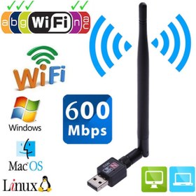 Resim Derwell Usb Kablosuz Wireless 600 Mbps Wifi Çekim Yükseltici Adaptör Pc Ağ Lan Kartı Antenli Güçlendirici 