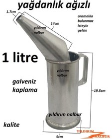 Resim Genel Markalar Yağdanlık 1lt Ağızlı Ağızlı Aktarma Kabı Hunili Metal Galveniz 