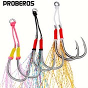Resim PROBEROS 5 adet Çok Renkli Yansıtıcı Püsküllü Balıkçılık saç tokası - Yavaş ve Hızlı Düşüş Balıkçılığı için Dikey Jigging Yüksek Karbonlu Çelik saç tokası 