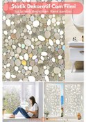 Resim Technosmart Çakıl Taşı Desenli Statik Cam Filmi 60x100 Cm Rulo Halinde Efektli 