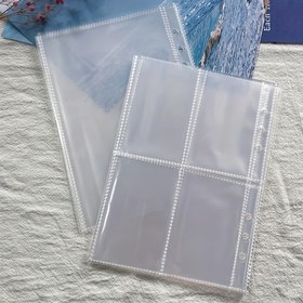Resim 25 adet A5 PVC Fotoğraf Albümü İç Sayfaları, 1/2/4 Izgara Seçenekleriyle 6 Delikli Dosya Sayfaları, Fotoğraflar, Oyun Kartları, Anılar & Aksesuarlar için Şeffaf 3 Katmanlı Depolama, Fotoğraf Depolama|Dosya Aksesuarları|PVC Malzeme 