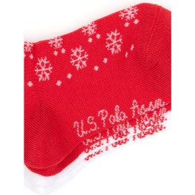 Resim U.S. Polo Assn. Kız Çocuk Kırmızı Yılbaşı Temalı 2'liSoket Çorap 50318071-VR030 