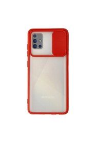Resim artlab Art Galaxy A71 Kılıf Palm Buzlu Kamera Sürgülü Silikon - Kırmızı Lab 