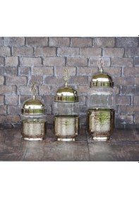 Resim Bakır Baharat Takımı Cam Kavanozlu Gümüş Renk (3'lü) Gümüş 