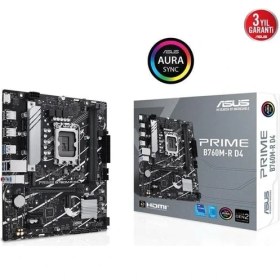 Resim Asus Prıme B760M-R D4 Ddr4 HDMI Pcıe 4.0 1700P Matx 