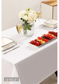 Resim Beyaz Leke Tutmaz Masa Örtüsü 75x120 Dayanıklı Ve Kolay Temizlenebilir Şık Masa Örtüsü Seçenekleri Beyaz 