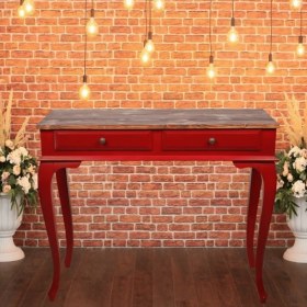 Resim Roys Ahşap 120 cm Çekmeceli Kırmızı Ceviz Dresuar 