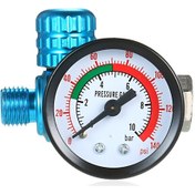 Resim Youmex Metal G1/4 Giriş/çıkış Baskül, 0-10bar/140psı Ölçüm Aralığı, Cam Lens, Sprey Makinaları İçin Basınç Kontrolü Aracı 