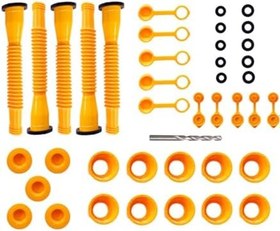 Resim Hanzete Benzin bidonu ağızlık değiştirme seti, çoğu 1/2/5/10 galon benzin bidonu için matkap ucuyla dökülmeyen benzin bidonu ağızlık değiştirme seti (1 set sarı) 