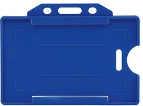Resim Sarff Mavi Sert Plastik Yaka Kartı Kabı - 50’li Paket (Yatay Tip) 