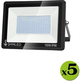 Resim 100w 9000 Lümen 6500k Beyaz Işık Led Projektör-5 Adet 