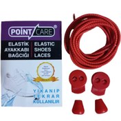 Resim Point Care Kırmızı Akıllı Kilitli Elastik Ayakkabı Bağcık 100 Cm 
