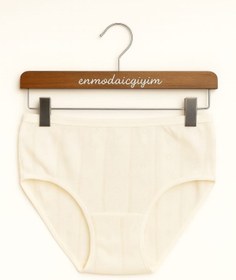 Resim enmodaiçgiyim 6'lı Paket %100 Pamuk Yüksek Bel Esnek Nefes Alan Desenli Genç Kız Külot - Karma Renk 