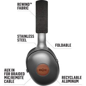 Resim Marley House Of Marley Positive Vibration Xl Anc Bluetooth 5.0 SİYAH Kulaklık, EM-JH151-SB 