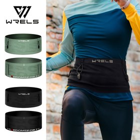 Resim 1 adet WRELS Görünmez Koşu Bel Çantası, Dikişsiz Örgü Spor Bel Çantası, Nefes Alabilir, Titreme Önleyici, Yüksek Esneklik, Çok Fonksiyonlu Fitness Kemer Koşu, Yürüyüş, Açık Hava Yoga, Maraton için - Siyah Beyaz Harfli, Yürüyüş Ekipmanı | Şık Bel Çantası | Güvenli İp Kapatma 