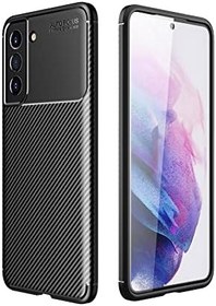 Resim Nevarium Samsung Galaxy S21 FE Uyumlu Kılıf Karbon Dokulu Silikon - Siyah 