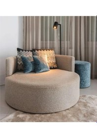 Resim Miz Berjer & Puf & Armut & Tekli Koltuk & Dinlenme Koltuğu Açık Kahve 