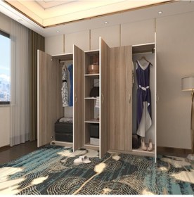 Resim Kenzlife gardırop 5 kapılı horozibiği 180*200*52 crd XLARGE kapaklı gardolap dolap 