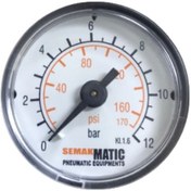 Resim 1/8'' - Ø40MM 0-12 BAR ARKADAN ÇIKIŞLI MANOMETRE 