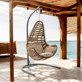 Resim Capri Swing Milas Tekli Rattan Bahçe Salıncağı | Balkon Salıncağı 