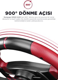 Resim Rampage Direksiyon Seti Speed W20 Ps3/ps4/pc/xboxone/xbox360 3 Pedallı Gaming Oyun Oyuncu Direksiyonu 