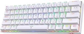 Resim Redragon K630 Dragonborn%60 kablolu RGB oyun klavyesi, 61 tuşlu kompakt mekanik klavye, doğrusal kırmızı şalterli, profesyonel sürücü desteği, beyaz, US layout 