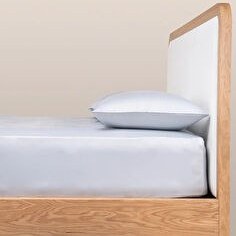 Resim %100 Pamuk Saten Lastikli Çarşaf Seti 200x200 Cm Mavi - Lia Serisi 