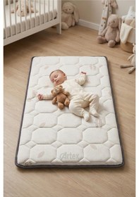 Resim 5Cm Cotton Süngerli Bebek Çocuk Beşik Yatağı 70x130 Park Yatak Oyun Parkı Yatağı 