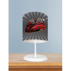 Resim Mekta Home Bebek ve Çocuk Odası Kırmızı Mcqueen Desenli Abajur 
