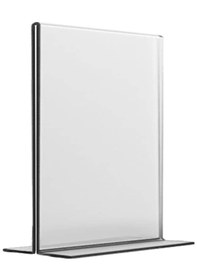 Resim Heroglas 10 Adet A7 T Tipi Dikey Masa Üstü Şeffaf Pleksi / Föylük-fiyatlık-menü-broşürlük 