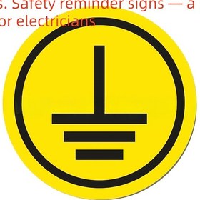 Resim 50 Adet/100 Adet PVC Topraklama Etiketleri – Elektrik Panelleri ve Ev Devreleri için Temel Güvenlik Uyarı İşaretleri, Elektrisyenler İçin 