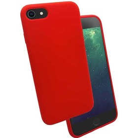 Resim Noktaks - İphone 7 Uyumlu - Kılıf Soft Prüzsüz Renkli Silk Silikon - Kırmızı 