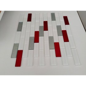Resim MozaiKristaL Mutfak Tezgah Arası 23x73x4 Mm Kristal Cam Mozaik ( 1 Koli = 1 M2 Fiyatıdır ) 