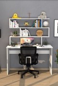 Resim Moonlife Kaya Kitaplıklı Çalışma Masası Beyaz 