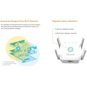 Resim Fortunelane İngiliz Standardı 2.4/5.8 Ghz Çift Frekanslı 1200m Kablosuz Sinyal Yeniden Güçlendirici 