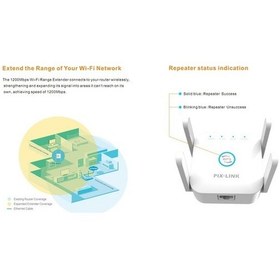 Resim Fortunelane İngiliz Standardı 2.4/5.8 Ghz Çift Frekanslı 1200m Kablosuz Sinyal Yeniden Güçlendirici 