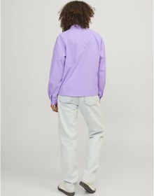 Resim Jack & Jones Kadın Relaxed Fit Uzun Kollu Gömlek - Mission 12203522 Lilac Breeze Beyaz 