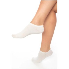 Resim Saysez Bambu Kadın Sneaker Beyaz-kahve-bej Çorap Dikişsiz Görünmez Bilekte Spor Çorap Premium 6'lı Paket Renkli 
