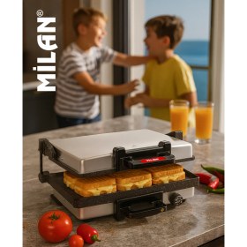 Resim Nature home Milan Büyük Boy XXL Bazlama Lahmacun Izgara Tost Makinesi 5 Kat Granit Kaplama (TEPSİSİZ MODEL) 