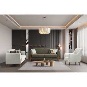 Resim Yuvaset Home Zara Ahşap Ayaklı Beyaz Berjer 