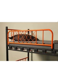 Resim Reyo Metis Genç Çocuk Yatak Odası Metal Ranza Turuncu 90x190 