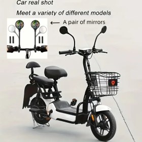 Resim 1 Çift Ayarlanabilir Bisiklet Arka Görüş Aynası - 360° Esnek Hortum, Siyah ABS, Elektrikli Scooterlar & Bisikletler için Uygun, Yolda Güvenliği & Stili Artırır, Bisiklet Güvenlik Aksesuarı|Şık Direksiyon Aksesuarı|Güvenli Bağlantı Aynası, Bisiklet Aksesuarları 