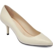 Resim Tergan Krem Hakiki Deri Kadın Stiletto - K24S1AY67737-A68 
