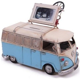 Resim Dekoratif Metal Minibüs Çerçeveli Ve Kumbaralı Hediyelik - 